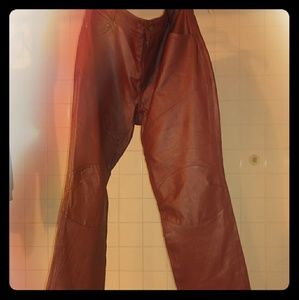 Real genuine soft leather pants size 14